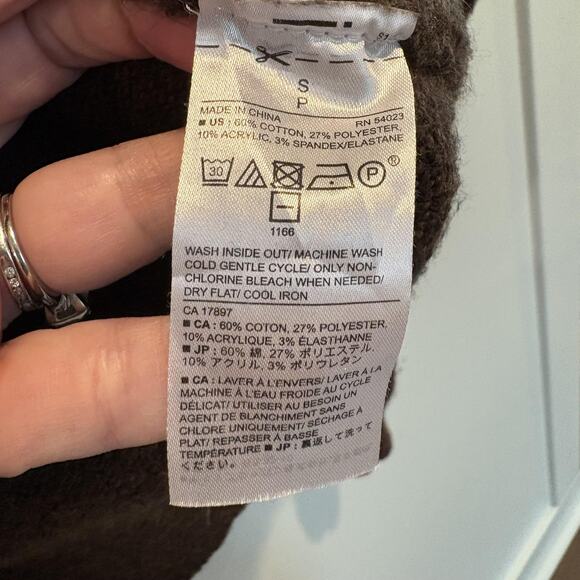 Banana Republic Sweater Mens Small Brown Shawl Collar Eco Pullover Textured Knit - Picture 8 of 10